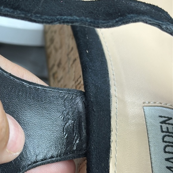 (T5) Steve Madden Women's Breathe Slingback Wedge Sandals, Black Suede, 8.5 M - Picture 10 of 10